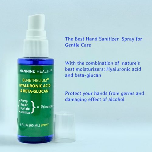 Hyaluronic Acid Plus Beta Glucan Serum Spray 2 oz Sanitizer + Moisturizer Pack of 5