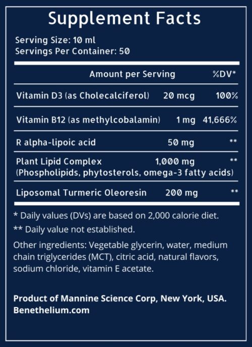 NuNerva 500 ML Supplement Fact